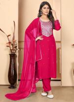 Premium Rayon Rani Pink Festival Wear Sequins Work Readymade Kurti Set